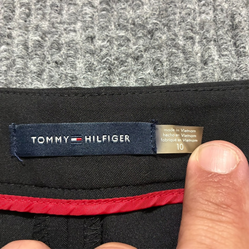 Tommy Hilfiger Womens Pants Size 10 Black Flat Front Workwear High Rise - Picture 8 of 11